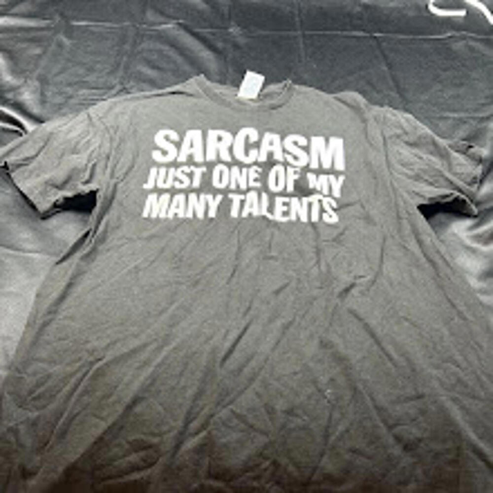 Unisex Black “Sarcasm Just One of My Many Talents” T-Shirt Size L - Picture 1 of 5